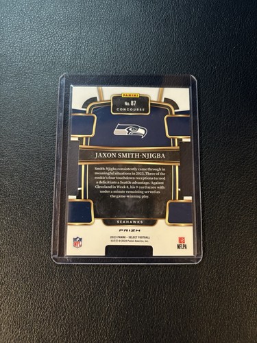 2023 Panini Select Concourse Jaxon Smith-Njigba #87 Neon Green Prizm RC Die Cut - Foto 2 di 2