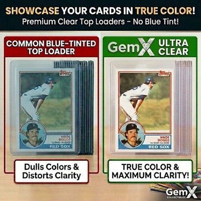 GemX Ultra Clear Top Loaders, Zero Blue Tint, Standard Size 3  X 4 , 35 Pt