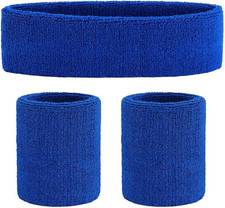 Sweatband Set Sports Headband Wristband Set Sweatbands Terry Cloth Wristband Wri