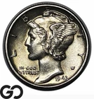1943-D Mercury Dime, Flashy Choice BU