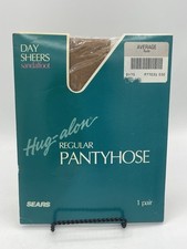 Sears Hug-alon Regular Pantyhose Day Sheers Nude Average Sandal Foot USA