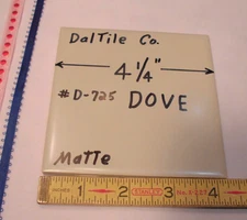 1 pc. Dove-Lite Gray; Matte Ceramic Tile by Daltile #D-725; 4-1/4" New Stock