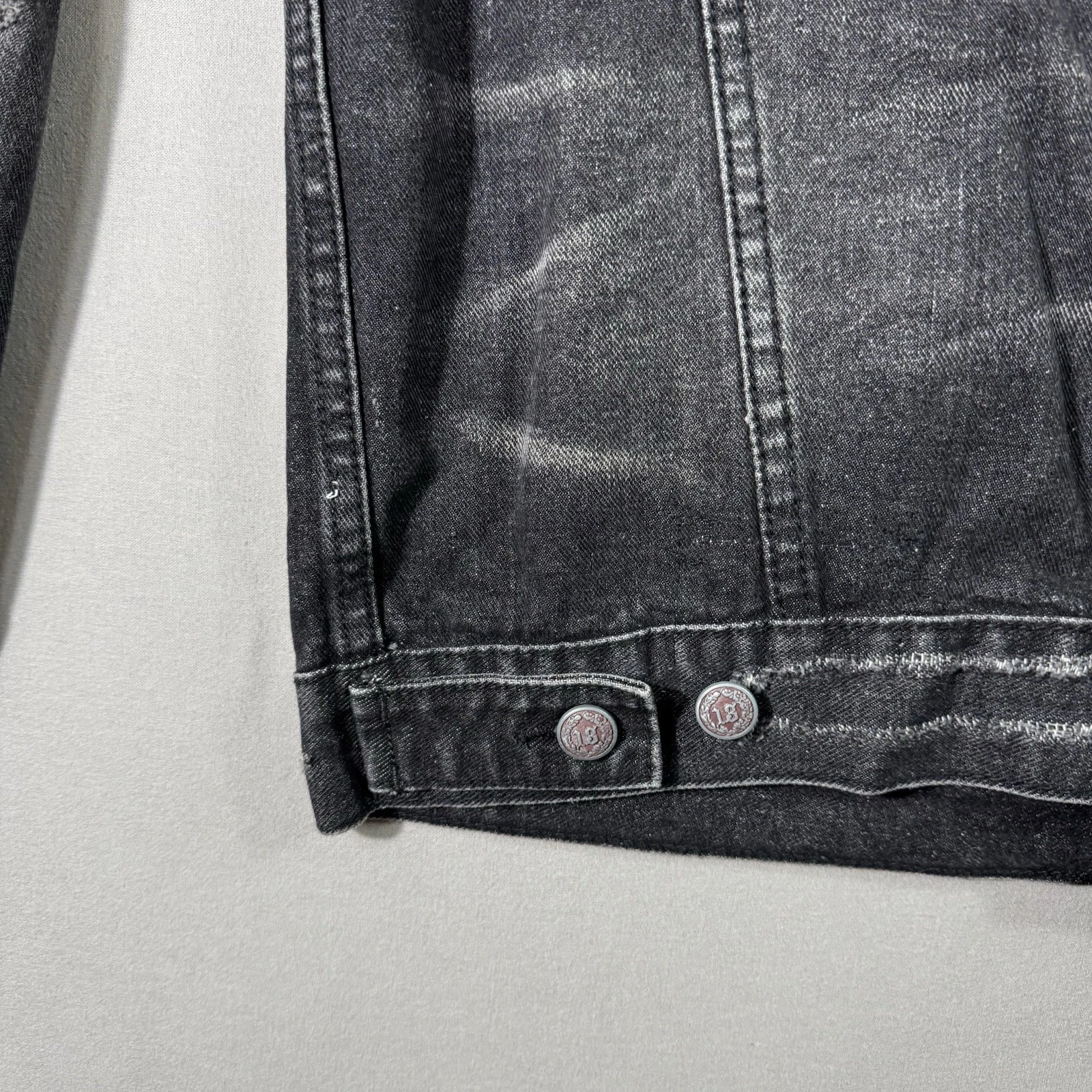 R13 Denim Trucker Jacket Men’s Black Zip Size Medium $1250 MSRP - product detail image 14