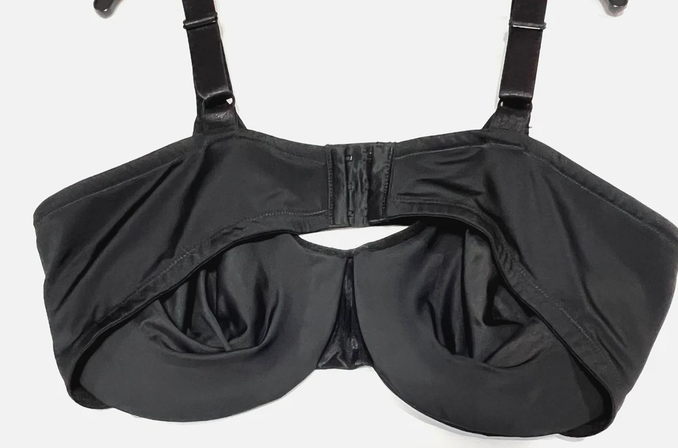 Olga by Warners Womens Signature Support Satin Underwire Black Bra Size 42 D - Image 3 of 4