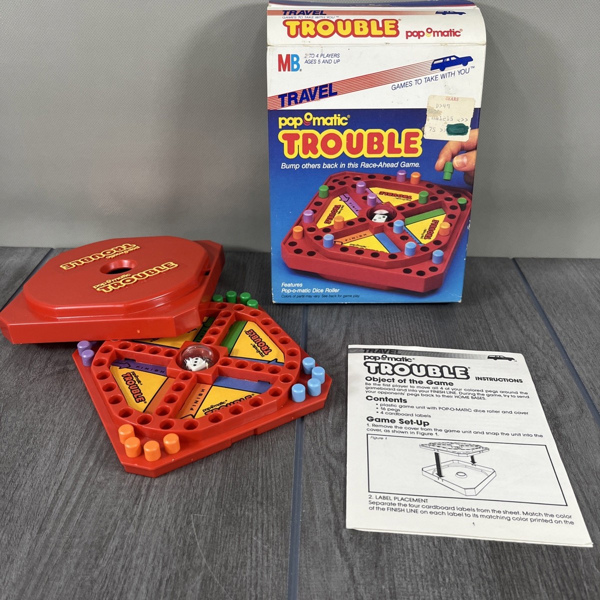 Pop-o-Matic Travel Trouble Game 1986 - 4704 Milton Bradley Vintage