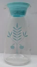 Vintage Pyrex Carafe with Lid Turquoise Apple Design 32oz