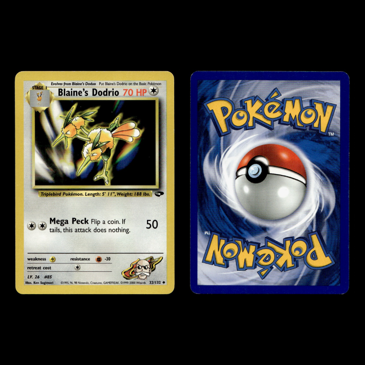 12x Blaines Dodrio Lot Dodrio Doduo 32.0 Gym Challenge Pokemon