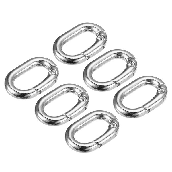 "Feder Ovaler Ring,6Stk 0,83\" Trigger Feder SchlüSselring Schnalle,Silber"-image