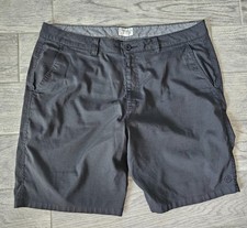 Men's Hang Ten Striped Board Shorts Gray  Black Size 40 Pockets Flat Front