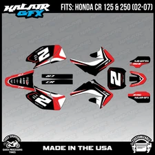 Graphics Kit for HONDA CR125 CR250 (2002-2007) LIGHTNING - Red