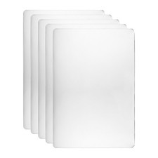 5pcs Metal Business Card 2.6x1.8x0.02" Mirror Laser Engrave Adhesive Silver