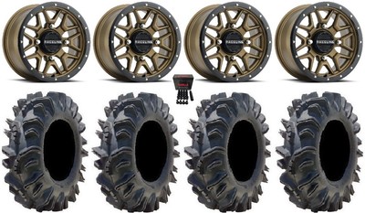 Raceline Krank 14'' Wheels Bronze 26.5'' Terminator Tires Suzuki KingQuad