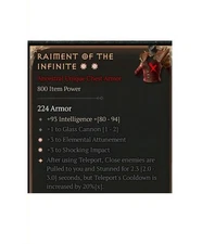 Diablo 4 Eternal Raiment Of The Infinite 2GA 2.3 Unique Chest Armor Sorcerer