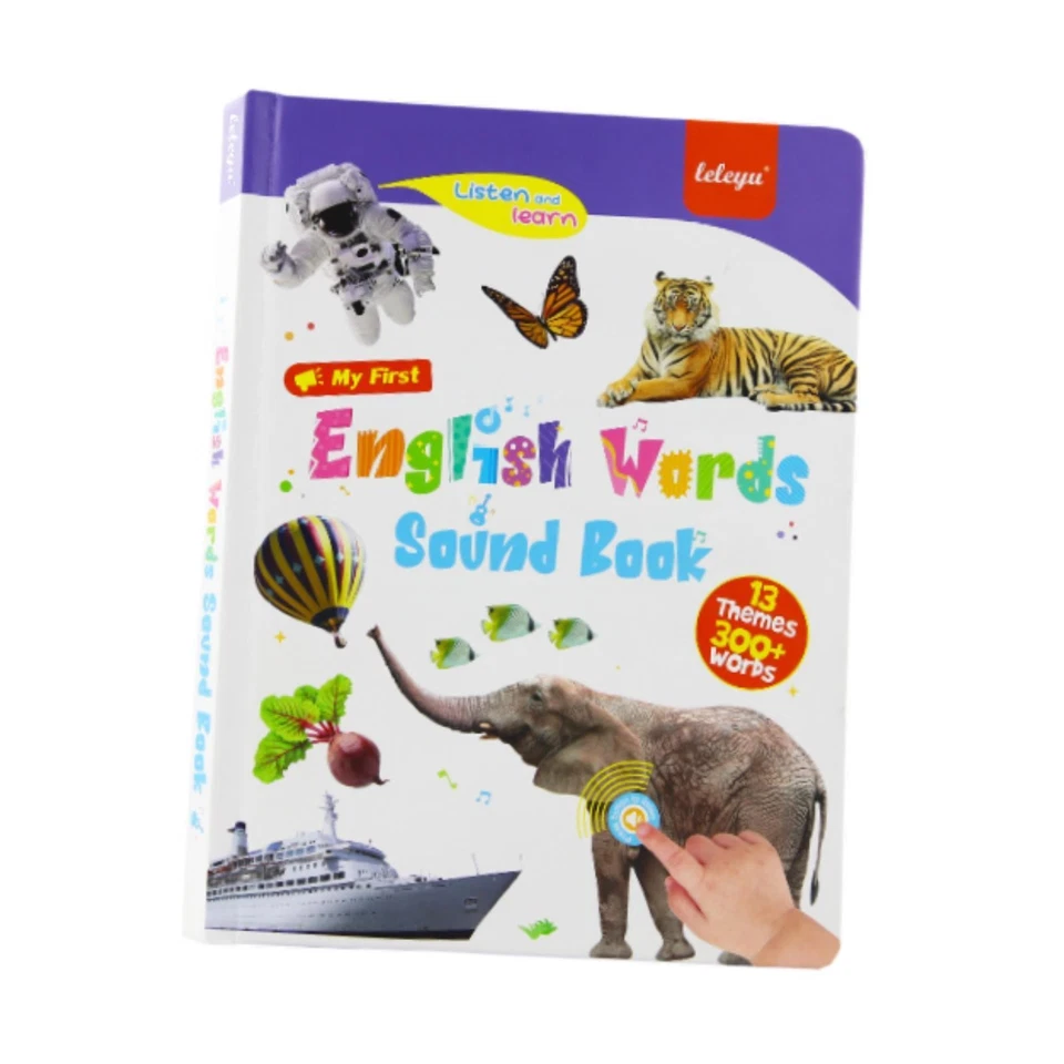 English Words Sound Book Touch Vocabulary Building for Daycare Travel Gift