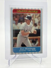 1986 Fleer League Leaders Don Mattingly Baseball Card #22 NM-MT FREE SHIPPING