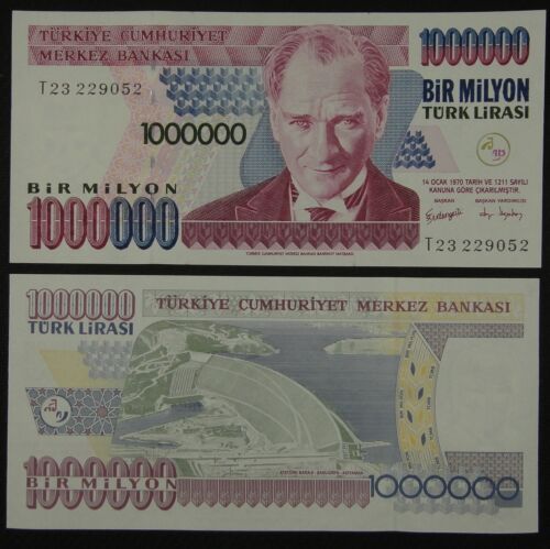 Turkey Paper Money 1000000 Lirasi 1970 UNC - Zdjęcie 1 z 1