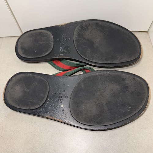 Mens GUCCI G Buckle Thongs Slides Size 8.5 - Picture 10 of 17