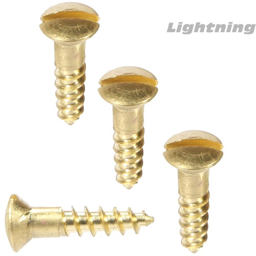 Tornillos para madera de latón macizo #8 x 1-1/4" cabeza ovalada ranurada unidad cantidad 500 - Imagen 2 de 3