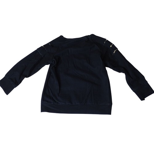 Love Graphic Animal Print Slashed Long Sleeve Shirt Girls Size M Black FLAW - Picture 3 of 5