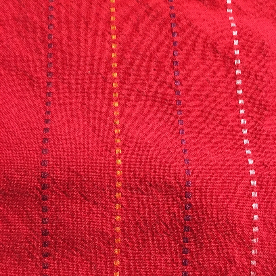 Crate & Barrel Cloth Napkins Set 4 Cotton Terrazzo Red with Color Stitching 19" - Image 3 of 4