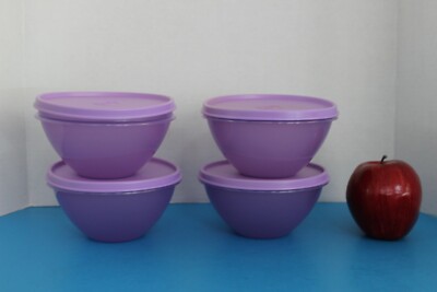 Tupperware Wonderlier Bowl Set (4)~PURPLE~Perfect size~Storing~Serving~2-cup