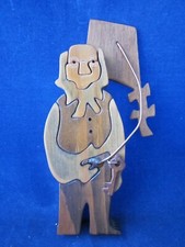 PUCKANE CRAFTS Irish Ireland Handcrafted Wood 3D Folk Art Ben Franklin 1976 NEW