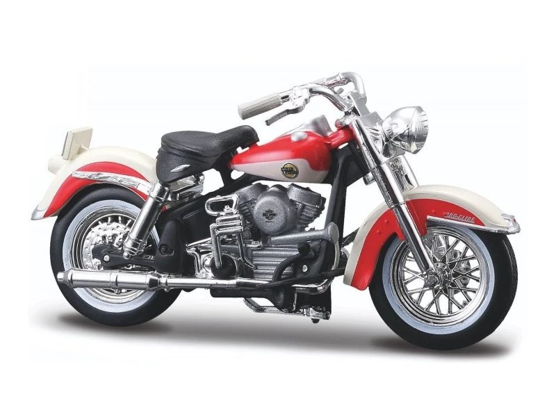 HARLEY-DAVIDSON FLH Duo Glide - 1958 - red / white - Maisto 1:24 - Immagine 4 di 4