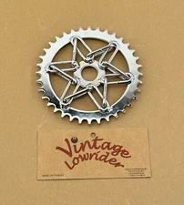 VINTAGE LOWRIDER 36T PAPER CLIP STYLE SPROCKET 1/2 X1/8 IN CHROME FOR 1PC CRANK