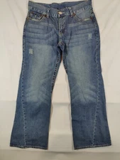 True Religion Jeans Men 36x33 Joey Super T World Tour Distressed Blue 100%Cotton