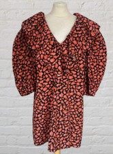 River island Size 10 Bright Ruffle Trim Leopard Animal Print Mini Dress blogger