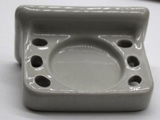 Vintage Ceramic Toothbrush Cup Holder Tile-In Bathroom Slate Light Gray