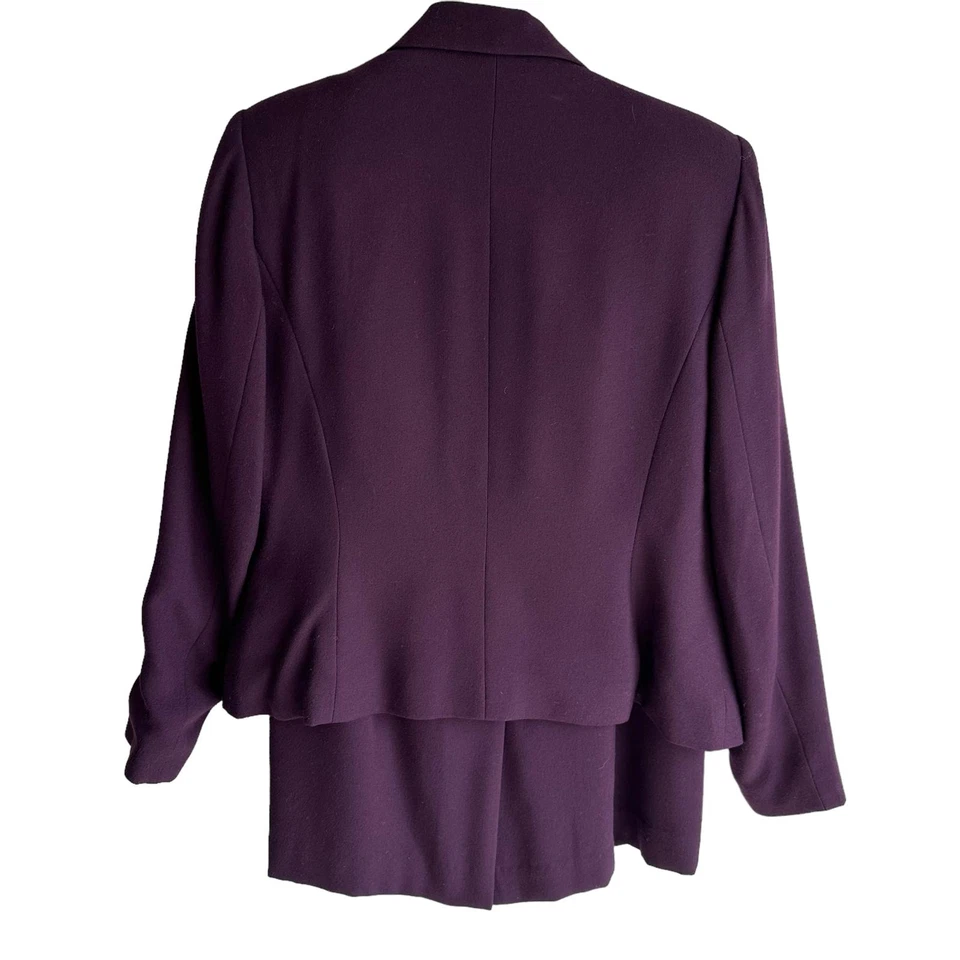 JACQUELINE FERAR Petites Ciruela Carrera Formal Damas Falda Traje, 8P Foto 2 de 4