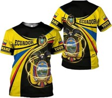 Custom Ecuador Flag Tshirt, Ecuador Shirt Men 3D Printed Short Sleeves Tee Shirt