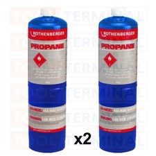 x2 Rothenberger Propane Gas Bottle Disposable Cylinder Plumbers Blow Torch Jet