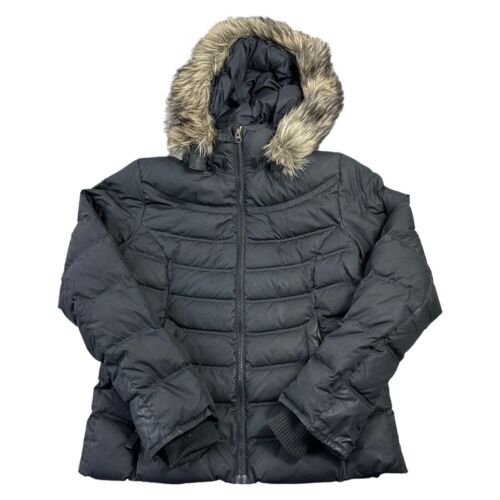 Timberland Down Puffer Jacket Hooded Outdoor Winter Black Womens Large - Picture 1 of 7