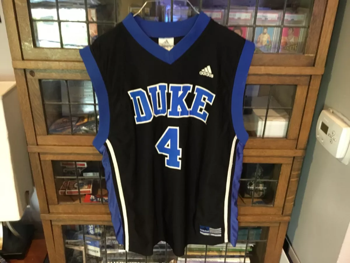 VTG RARE Duke Blue Devils #4 ADIDAS Black Basketball Jersey SZ M - Cool