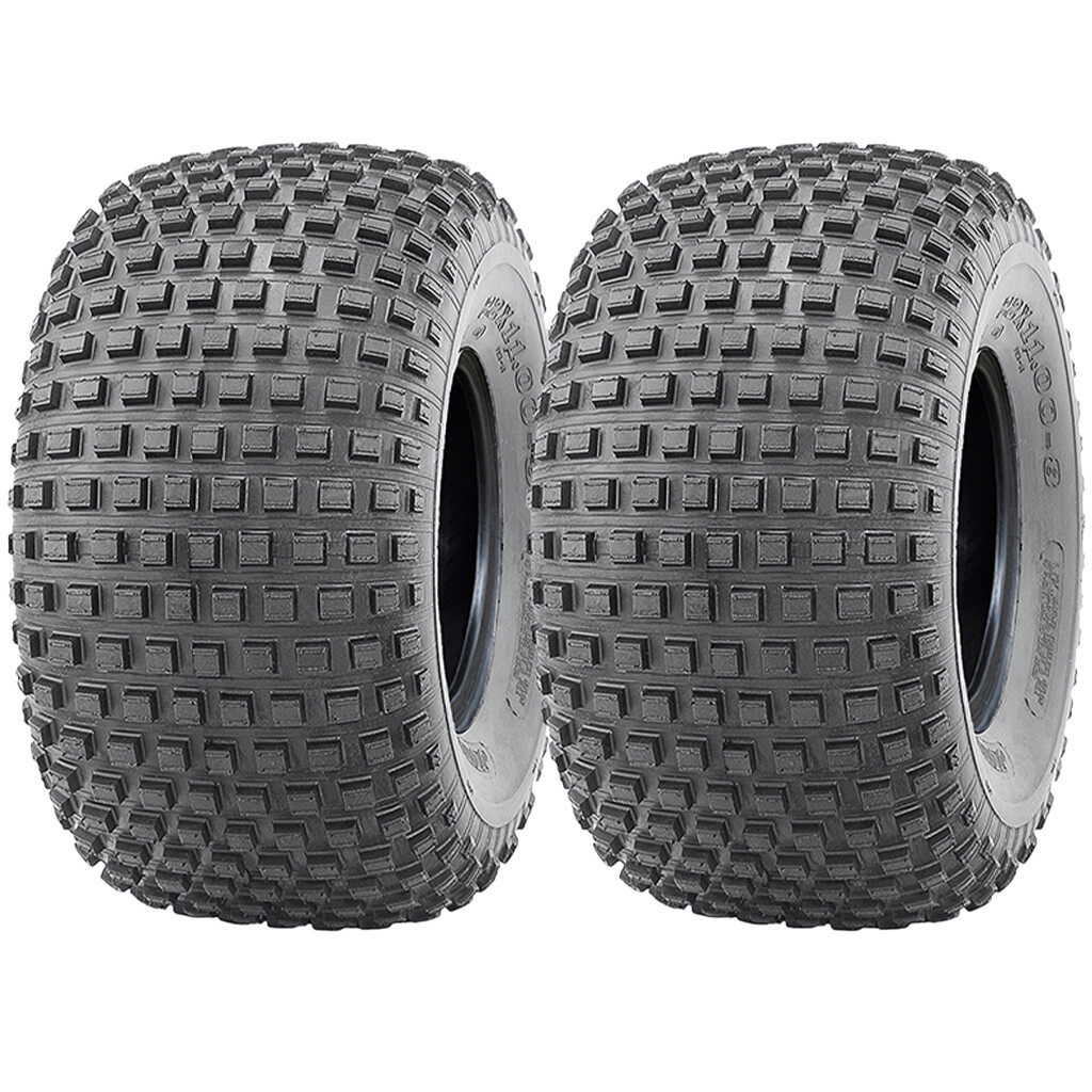 22x11.00-8 Knobby ATV Tyres Quad 6ply Wanda P323 E-Marked Road Legal (Set of 2)