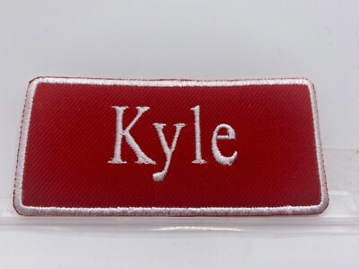KYLE  NEW EMBROIDERED  SEW / IRON ON NAME PATCH ASSORTED COLORS 1-1/2t X 3-1/2w