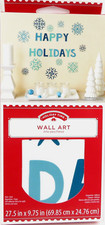 Holiday Time Instant WALL ART Holiday Decor - Happy Holidays - 27.5" x 9.75"