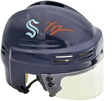 VINCE DUNN AUTOGRAPHED SEATTLE KRAKEN BLUE MINI HELMET FANATICS HOLO 200299