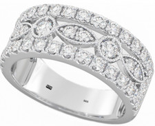 New Boxed 925 Sterling Silver Ladies Unique Wedding Engagement Band Ring 