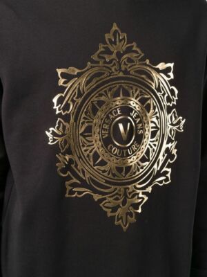 VERSACE JEANS COUTURE GOLD FOIL LOGO SWEATSHIRT-BLACK. | eBay