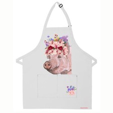 Pig Lovers Farm Apron Two Pocket Bib Apron with Adj Neck