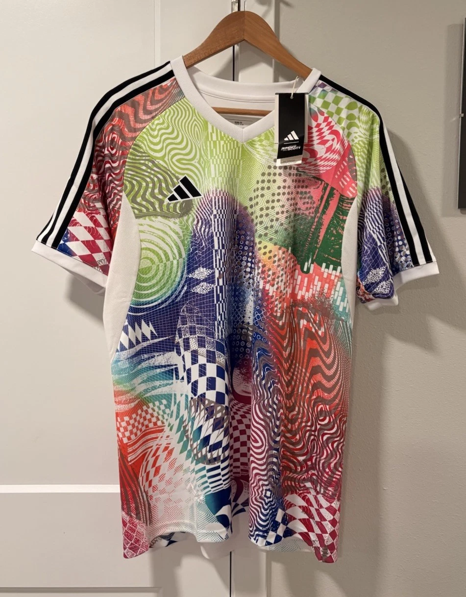 Adidas Jeremy Scott Jersey White Graphic Print Pride Tiro Soccer Men’s L NWT