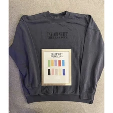 Taylor Swift Eras Tour Blue Crewneck -  XL Size - Official Tour Merchandise