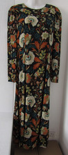 Warehouse dress ladies 12 fitted straight floral orange mix long maxi dress