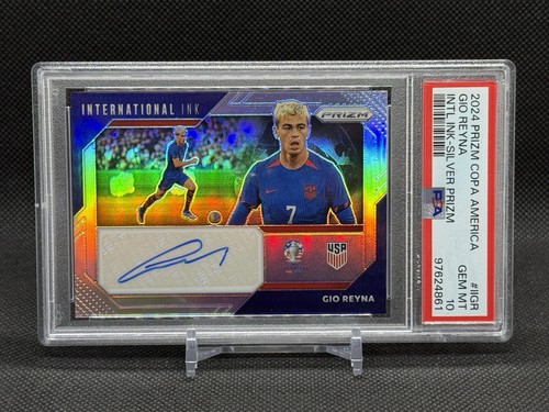 Gio Reyna 2024 Prizm Copa America International Ink Silver /99 1st USA Kit Auto