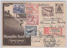 Deutsches Reich P 259 Olympia 1936 mit ZuF per Einschreiben OTTENH&Ouml;FEN 340