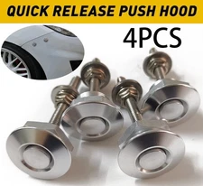 Push Button Quick Release Hood Bonnet Pins Lock Clip Car Bumper Latch Kit (4Pcs)