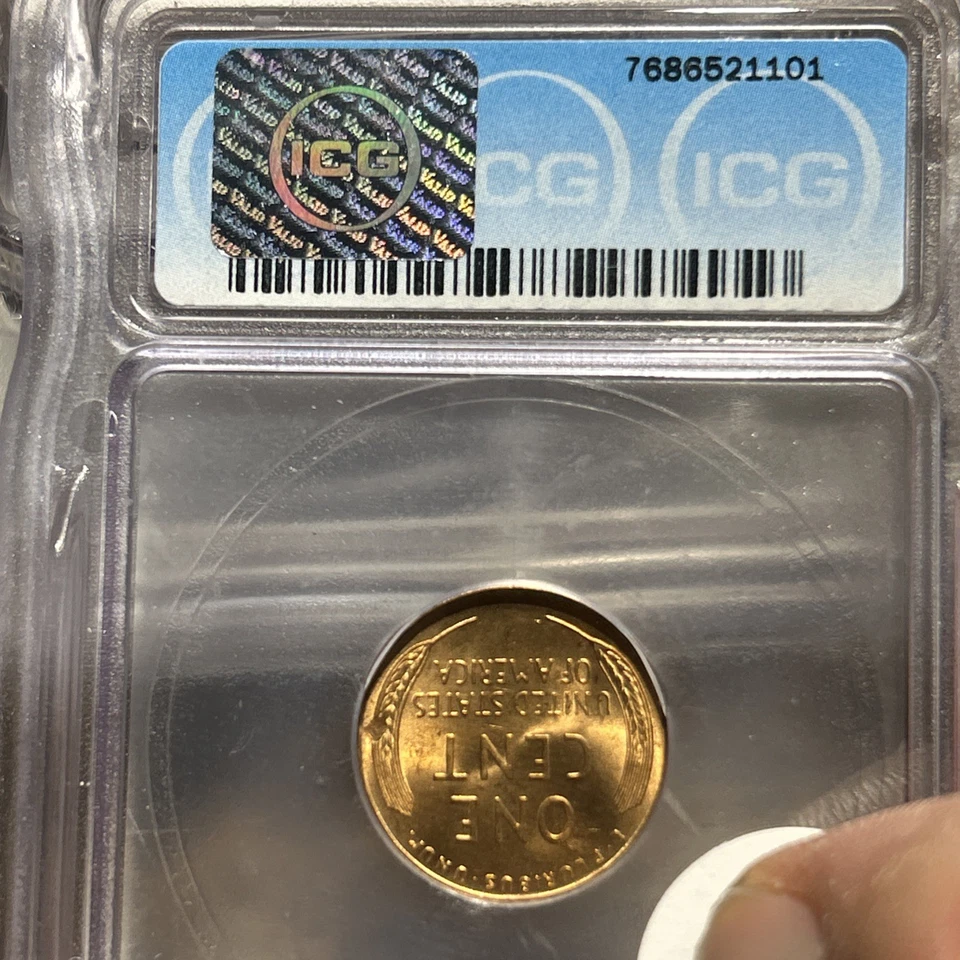 1949 S LINCOLN Wheat Cent Penny ICG MS67 Red RD Gem BU Certified - Image 2 of 2